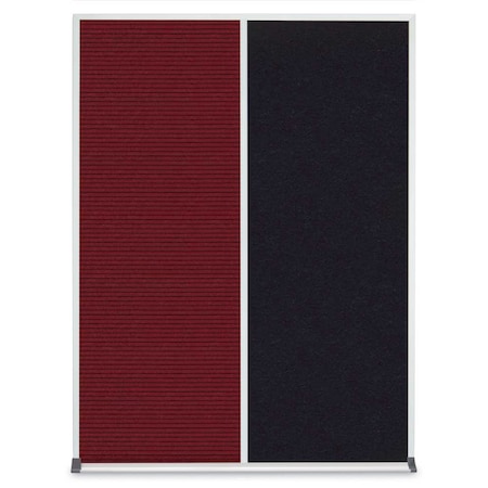 United Visual Products Double Door Radius Plus Corkboard, 48"X UV8003PLUS-BRONZE-BLACK
